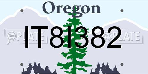 IT8I382 Oregon License Plate