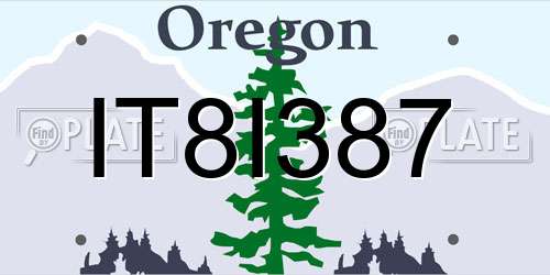 IT8I387 Oregon License Plate
