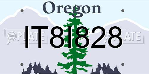 IT8I828 Oregon License Plate