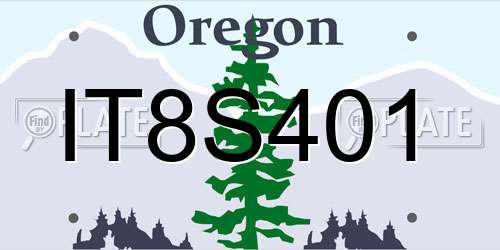 IT8S401 Oregon License Plate