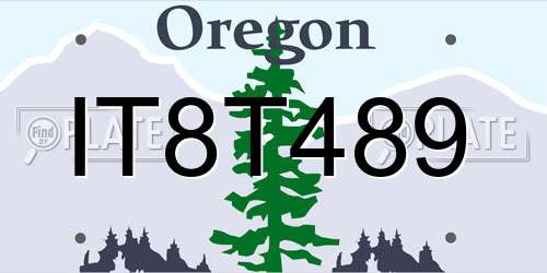 IT8T489 Oregon License Plate