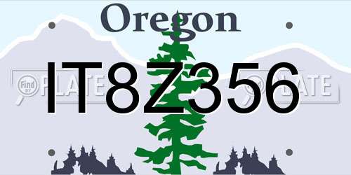IT8Z356 Oregon License Plate