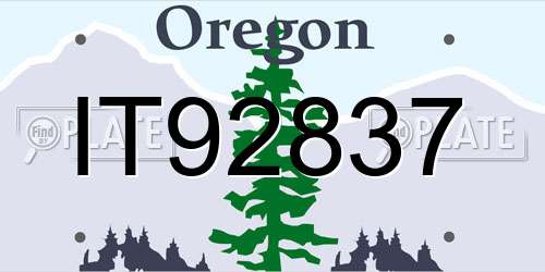 IT92837 Oregon License Plate