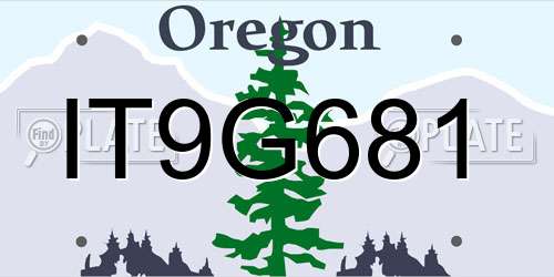 IT9G681 Oregon License Plate