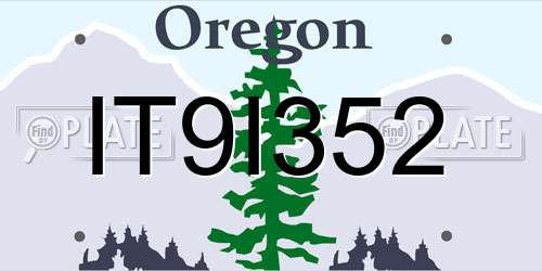 IT9I352 Oregon License Plate