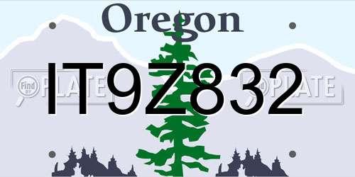 IT9Z832 Oregon License Plate