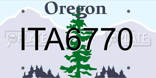 ITA6770 Oregon License Plate
