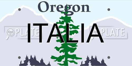 ITALIA Oregon License Plate
