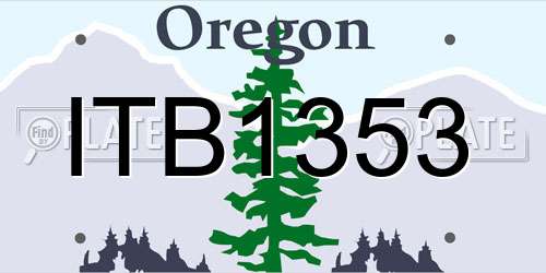 ITB1353 Oregon License Plate