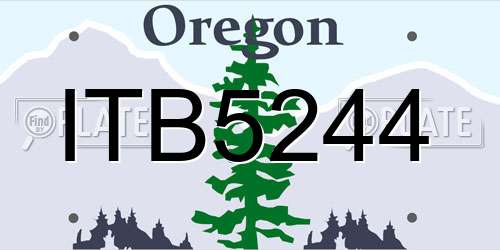 ITB5244 Oregon License Plate