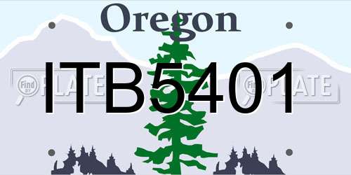 ITB5401 Oregon License Plate