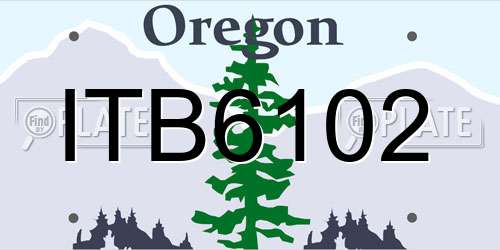 ITB6102 Oregon License Plate
