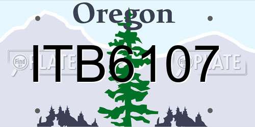 ITB6107 Oregon License Plate