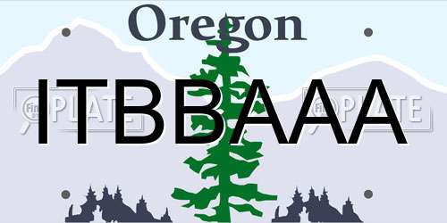 ITBBAAA Oregon License Plate