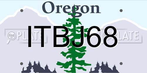 ITBJ68 Oregon License Plate