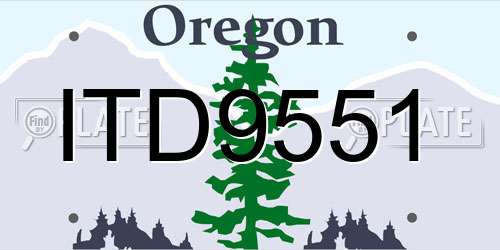 ITD9551 Oregon License Plate