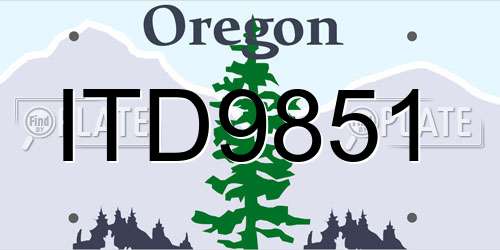ITD9851 Oregon License Plate