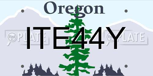 ITE44Y Oregon License Plate