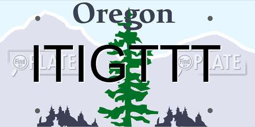 ITIGTTT Oregon License Plate