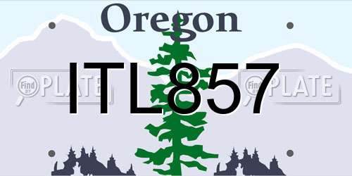 ITL857 Oregon License Plate
