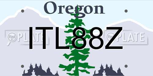 ITL88Z Oregon License Plate