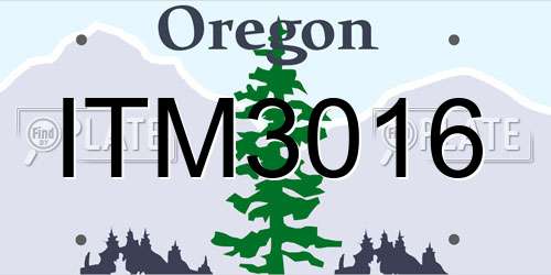 ITM3016 Oregon License Plate