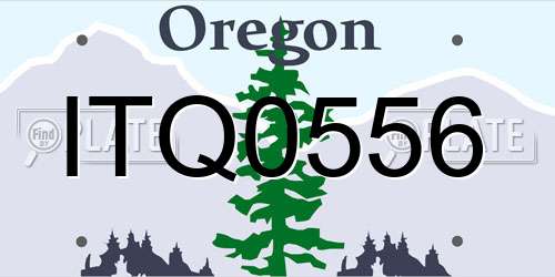 ITQ0556 Oregon License Plate