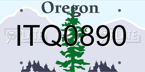 ITQ0890 Oregon License Plate