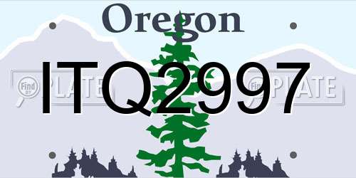 ITQ2997 Oregon License Plate