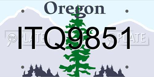 ITQ9851 Oregon License Plate