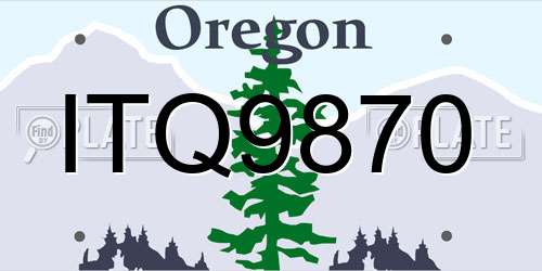 ITQ9870 Oregon License Plate