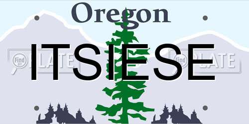 ITSIESE Oregon License Plate