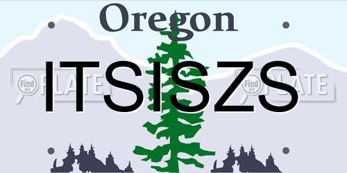 ITSISZS Oregon License Plate