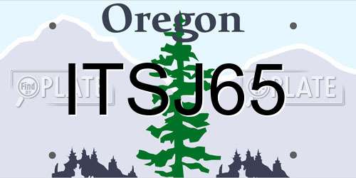 ITSJ65 Oregon License Plate
