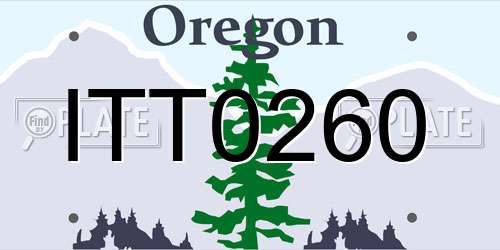 ITT0260 Oregon License Plate