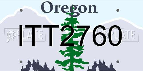 ITT2760 Oregon License Plate