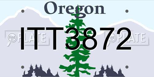 ITT3872 Oregon License Plate