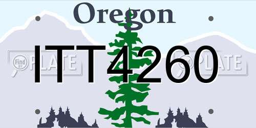 ITT4260 Oregon License Plate