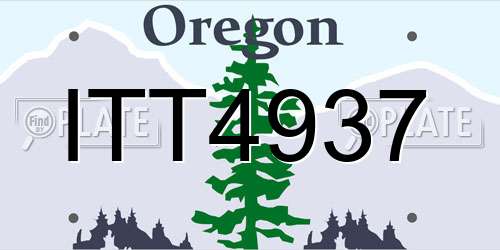 ITT4937 Oregon License Plate