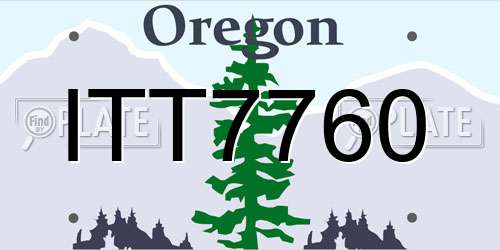 ITT7760 Oregon License Plate