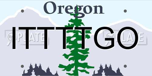 ITTTTGO Oregon License Plate