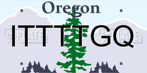 ITTTTGQ Oregon License Plate