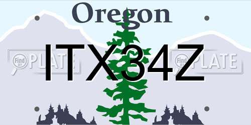 ITX34Z Oregon License Plate