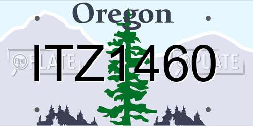 ITZ1460 Oregon License Plate