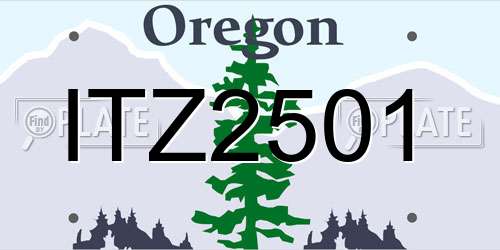 ITZ2501 Oregon License Plate