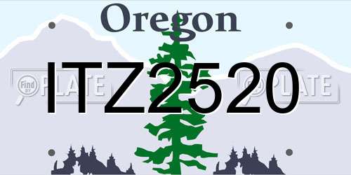 ITZ2520 Oregon License Plate