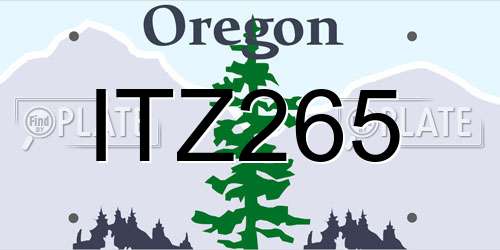 ITZ265 Oregon License Plate