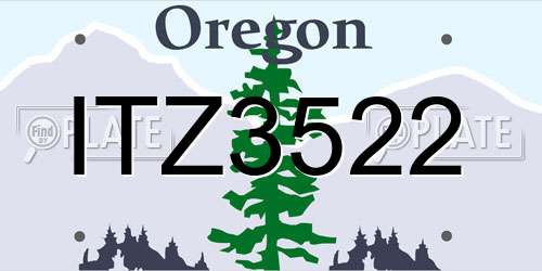 ITZ3522 Oregon License Plate