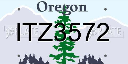 ITZ3572 Oregon License Plate