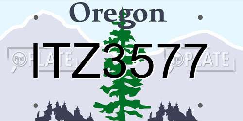 ITZ3577 Oregon License Plate